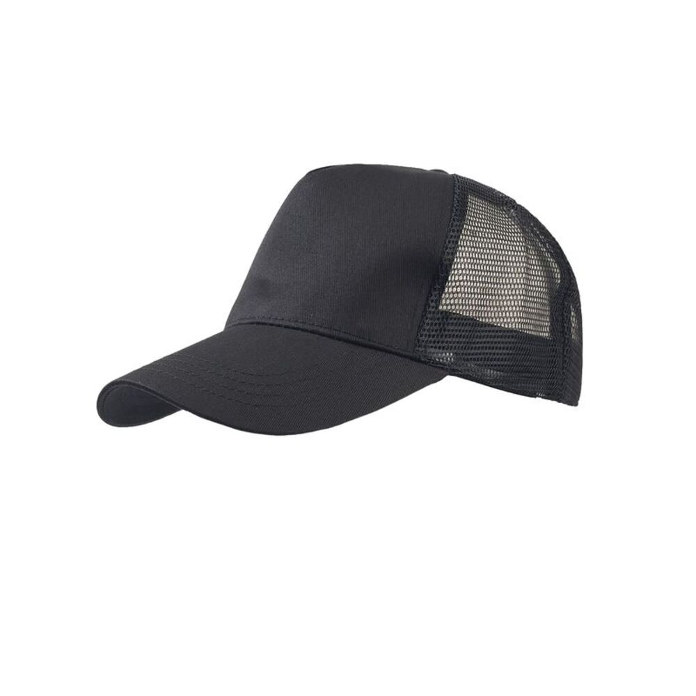 Atlantis Rapper Cotton 5 Panel Trucker Cap / Black/Black